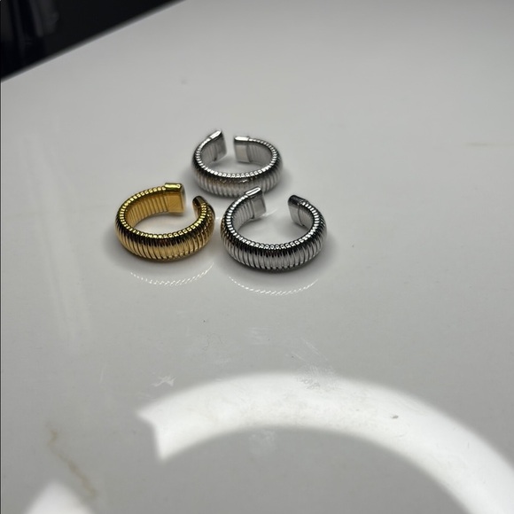Gold and Silver Adjustable Rings Set - Picture 3 of 3
